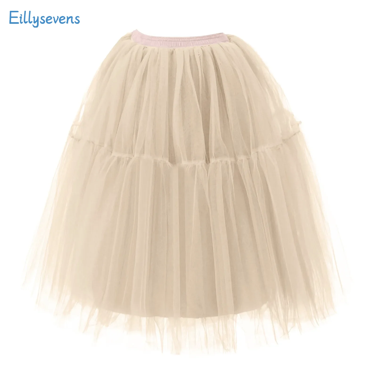 

Ladies Tulle Dance Skirts Mesh Pleated Ballet Tutu Skirts Fluffy Mini Skirts Princess Lolita Puffy Prom Pettiskirt Solid Color