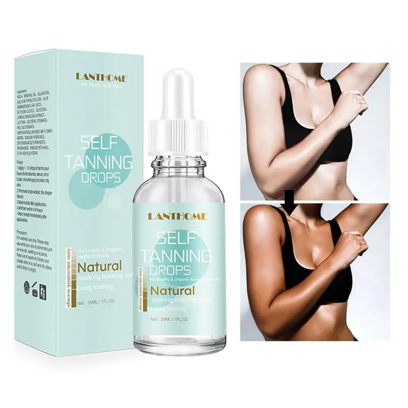 30ml Body Natural Bronze Sunscreen Self-Tanning Drops Body Tanning Lotion Skin Care Tanning Cream Tanner Lotion Skin Darken