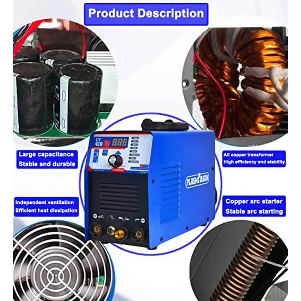 Plasma Cutter TIG Welder Pulse Stick Welder 3 in 1 Combo Machine 180A Arc Cutting Torch Aluminum Stainless Steel Nickel Compact 4