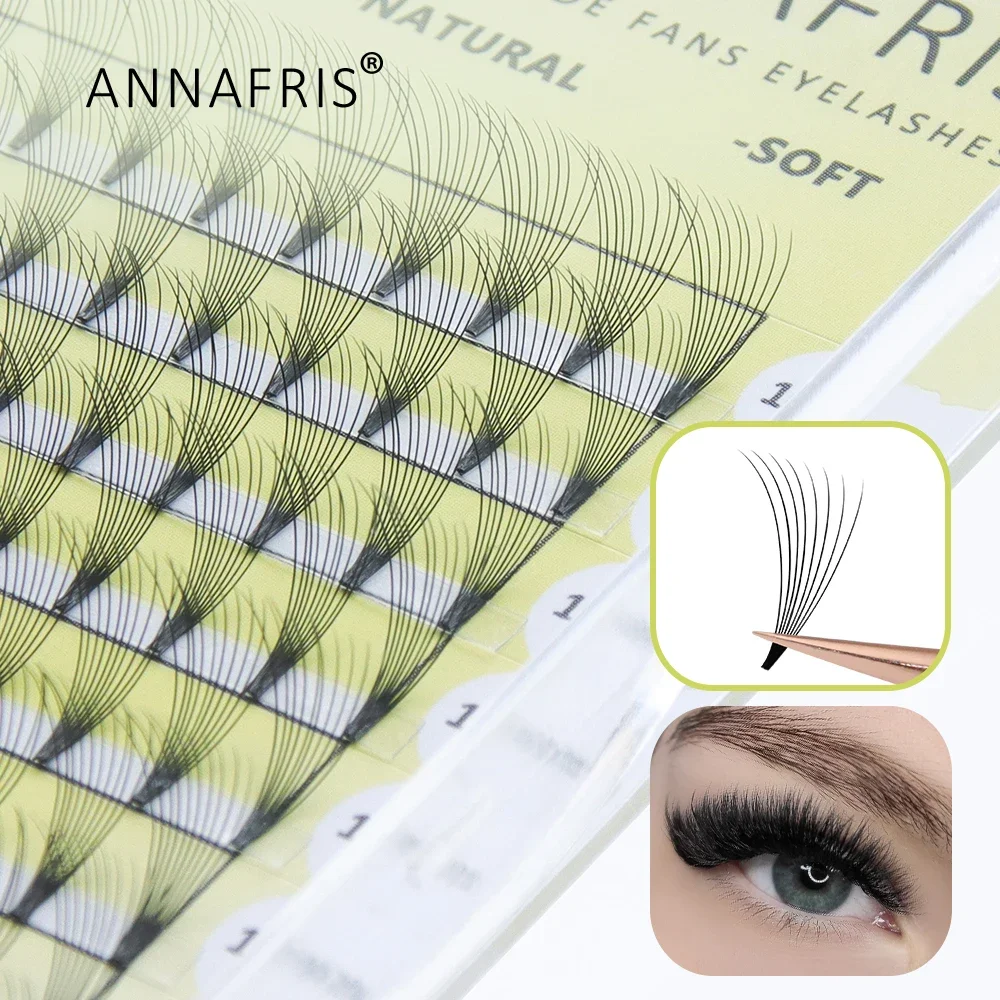ANNAFRIS Vorgefertigten Fans 3D/4D/5D/6D/8D/10D Russische Volumen Wimpern Verlängerung Pre Gemacht fan Faux Nerz Einzelne Wimpern