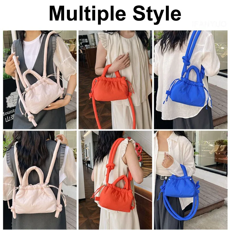 รูปสินค้า กระเป๋าถือแฟชั่นเกาหลี กระเป๋าสะพายข้าง กระเป๋า Mini Tote ผ้า Soft Dacron สำหรับผู้หญิง