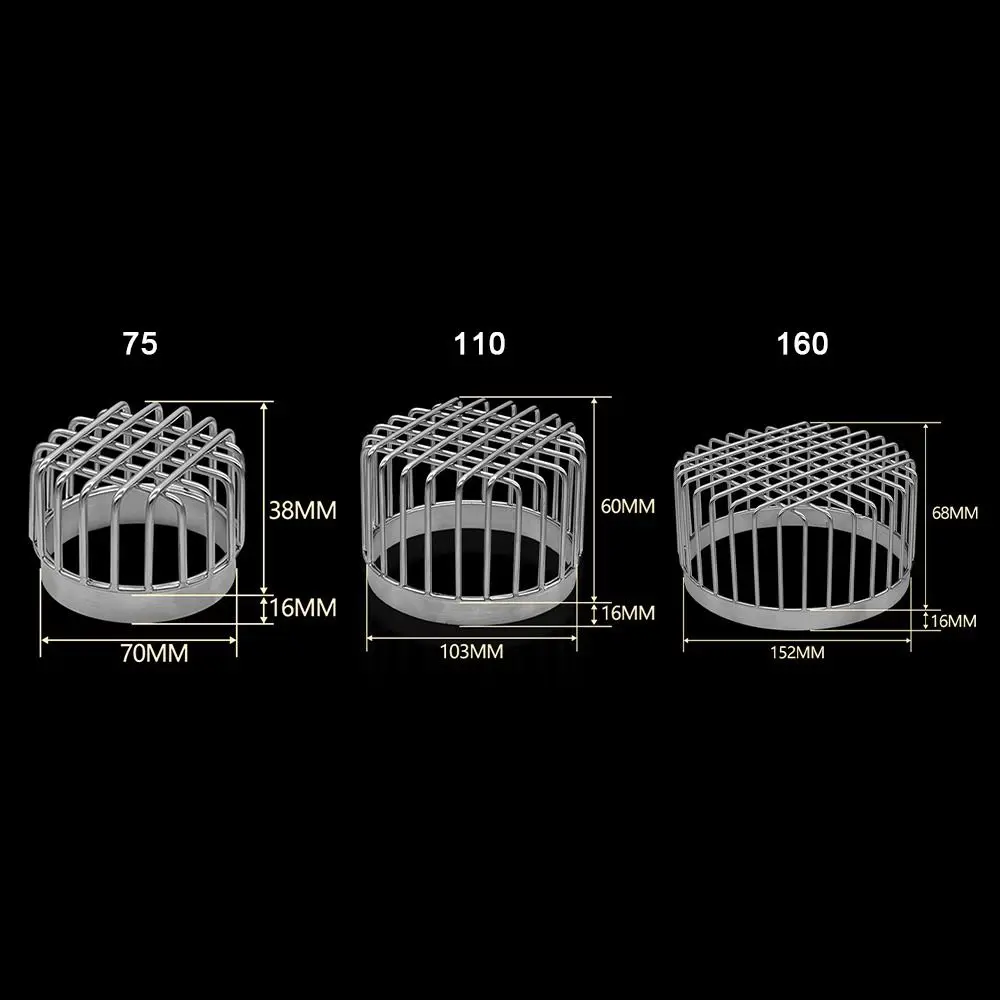 Round Roof Floor Drain Anti-blocking Stainless Steel Balcony Drainage Cover Large Displacement Rain Pipe Cap
