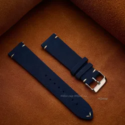 Cinturino per Orologio in Pelle Suede Fatto a Mano Premium con Rilascio Rapido - Banda Vintage di Alta Qualità