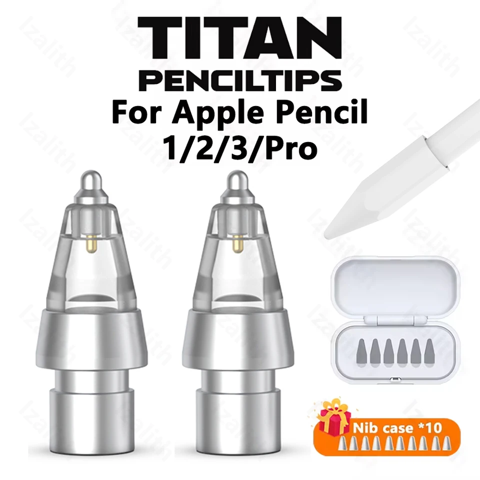 Apple Pencil USB-Cの交換用チップ,Apple Pencil Pro,金属製のペン先
