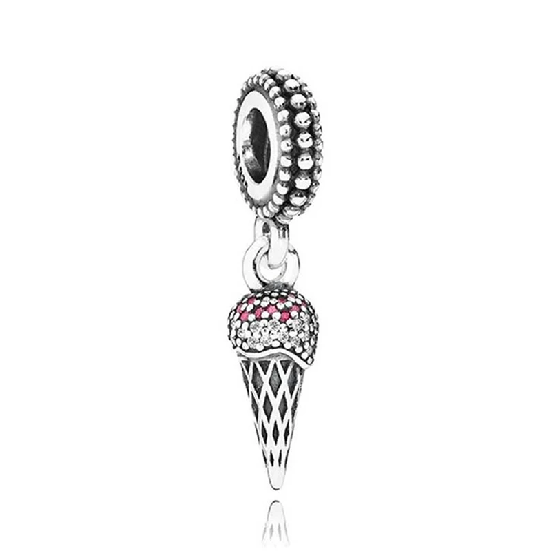 

Authentic 925 Sterling Silver Bead Ice Cream Cone Pendant Charm Fit Pandora Women Bracelet Bangle Gift DIY Jewelry