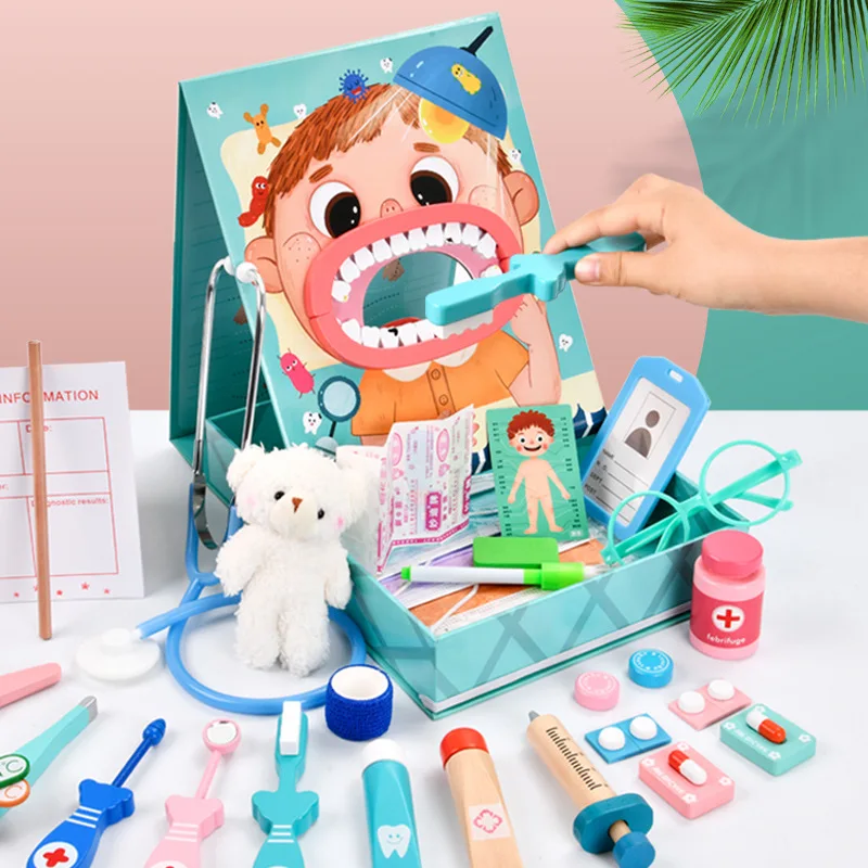 Dental Doctor Toy Simulazione Tooth Kit Toodler Early Educational Inject Pretend Gioco Di Ruolo Set Di Cure Mediche Cognitive