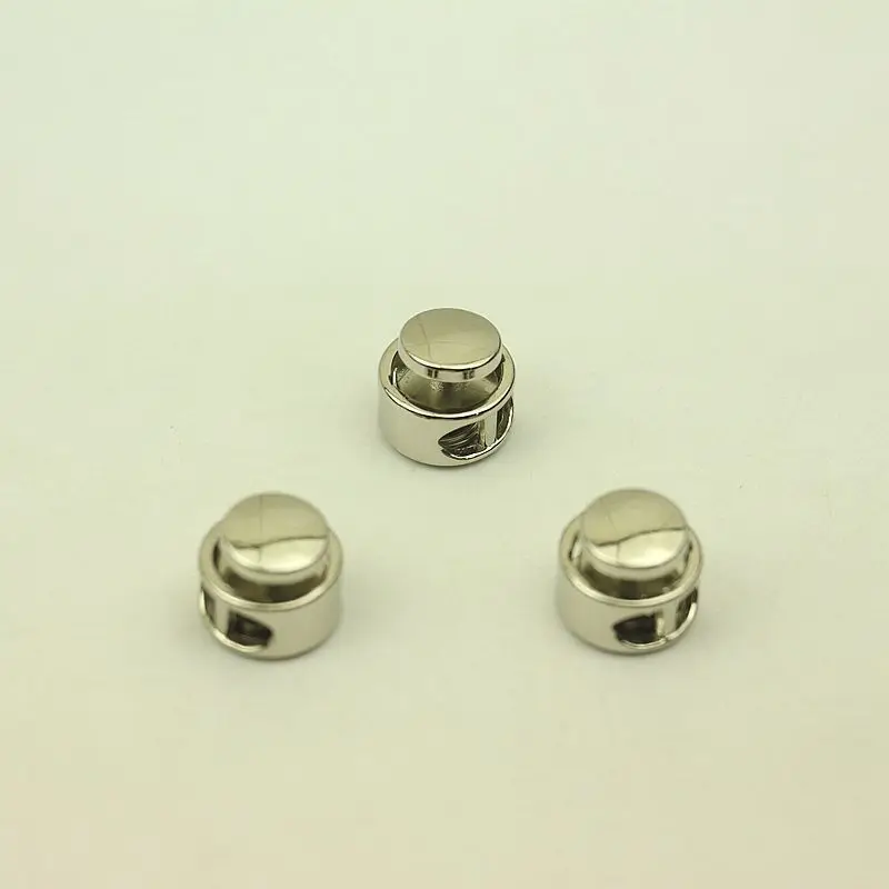 30Pcs Metal Strap Spring Stopper Double Hole Adjust Cord Lock Rope Fixed End Snap Button Decor Buckles DIY Sewing Accessories