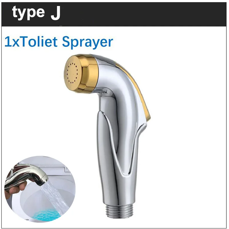 White Silver ABS Self-Cleaning Handheld Bathroom Bidet Sprayer with Nozzle Holder & Hose