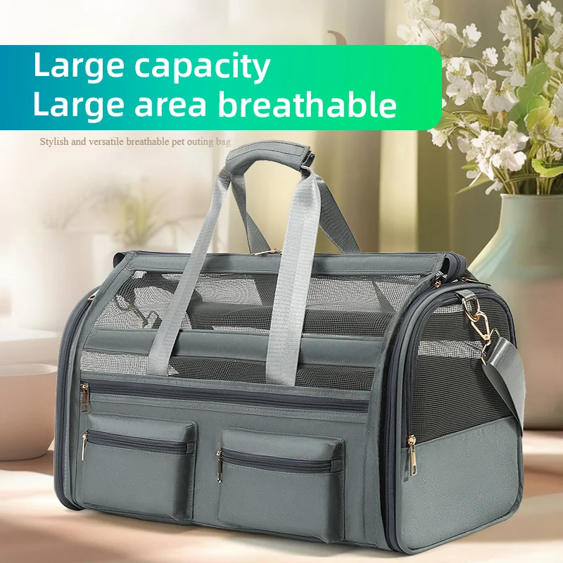 Breathable Cat Carrier Bag Large Space Travel Bag for Cat Pet transporter and Conveyor Pet Moving Handbag Foldable Waterproof
