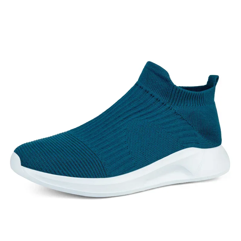 Slip-On Mens Shoes Stretch Fabric New Light Comfortable Walking Casual Shoes for Men Breathable Unisex Men Women Loafers Black 5