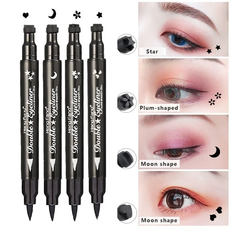Doublehead Eyeliner Stamp Liquid Eyeliner Black Eye Liner Pen Moon