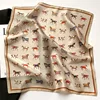 Horse Printing Design 100% Pure Silk Square Scarf Women Fashion Luxury Brand Scarves Neckerchief Hair Hand Wrist Bandana 2