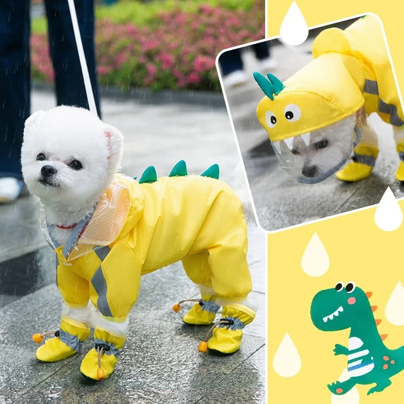 JumpsuitsRaincoatsDinosaurPetClothingDogsWaterproofforDog
