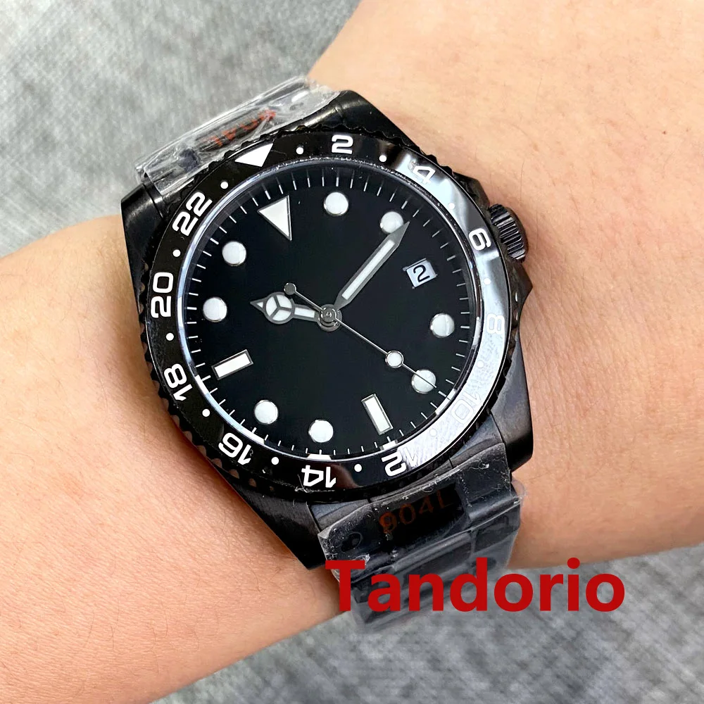 

Bliger Small 36mm Black PVD Case Japan NH35 PT5000 Automatic Men Watch Sapphire Glass Roating Bezel Luminous Date 24 Hours Bezel