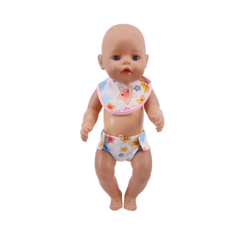 Cute Print Pop Burp Cloth Bibs For 18Inch American&43Cm Reborn Baby Doll Clothes Accessories Our Generation Girl's Toys Gift 2