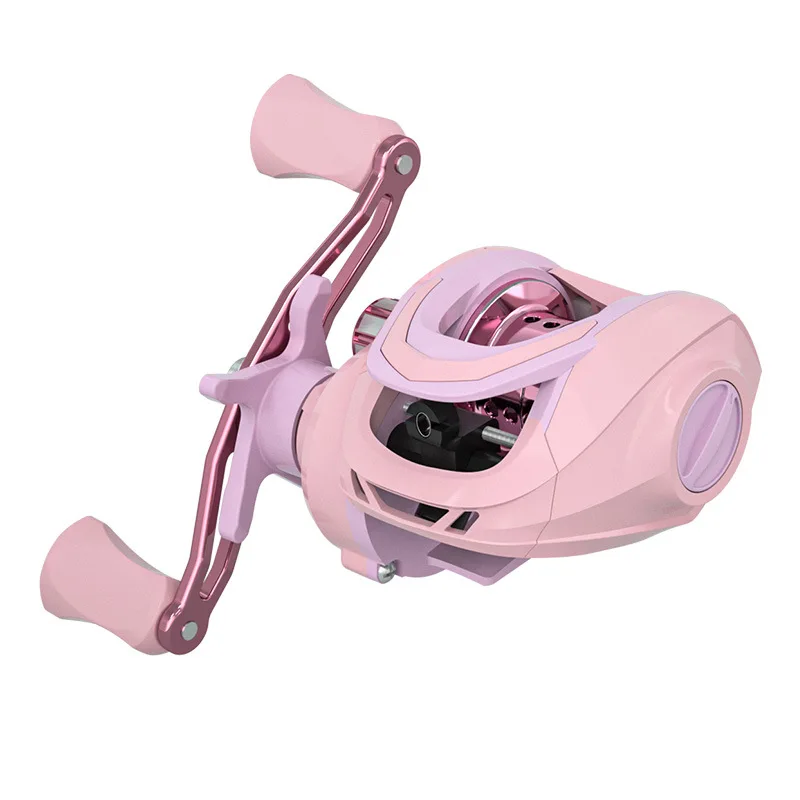 Macaroon Pink Fishing Baitcast Reel Sea Left Right Hand Tackle 8kg 7.2:1  Saltwater Freshwater Metal Carp Spool Travel Speck - AliExpress