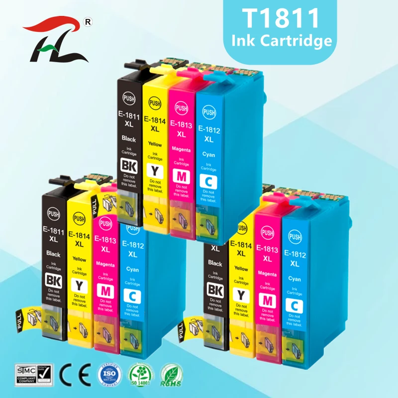 Cartouches D'encre GÉNÉRIQUES AVEC PUCE - Série T1811 T1812 T1813 T1814 T1816 XL - Compatibles