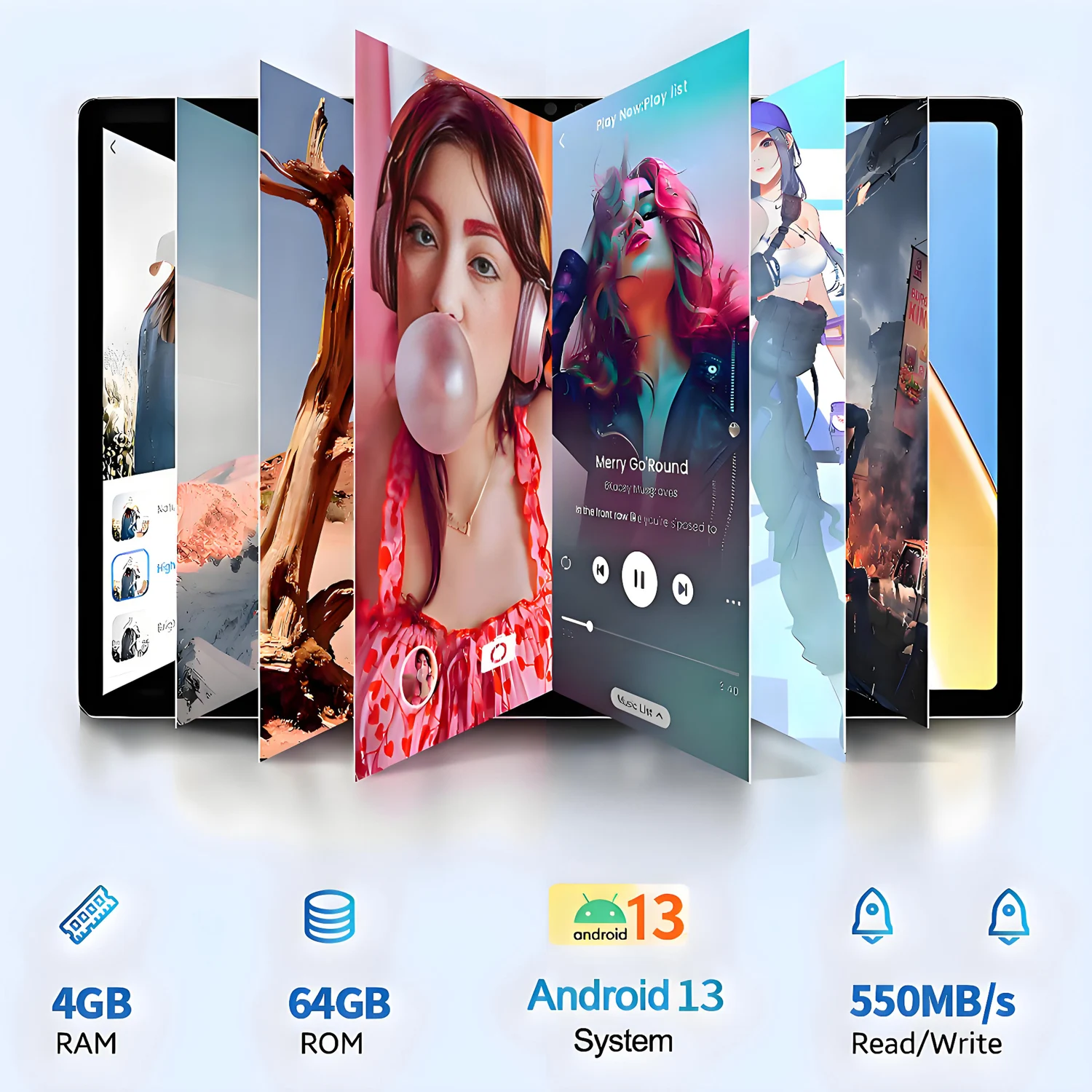 BDF P90 안드로이드 13 태블릿 10.1인치 1280x800 IPS 3G/4G SIM 카드 최대 4GB 램 64GB 롬 5000mAh 타입-C 메탈 바디 태블릿 PC Wi-Fi