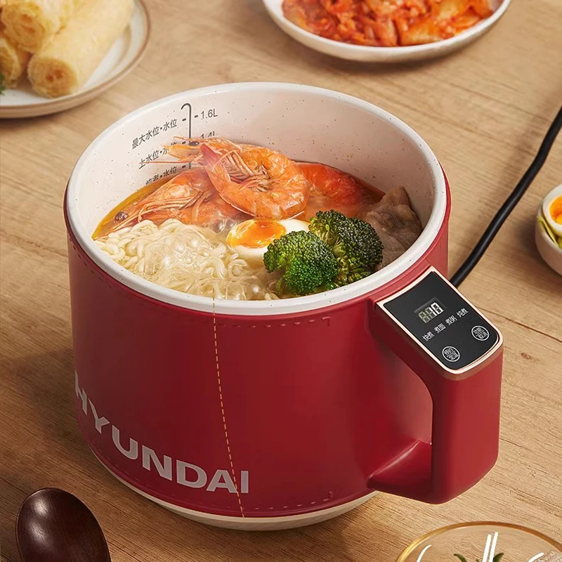 HYUNDAI Multi-function Cooker Household Electric Cooker 1.8L Non-stick Mini Electric Hot Pot Portable Multi Cooker with Steamer 2