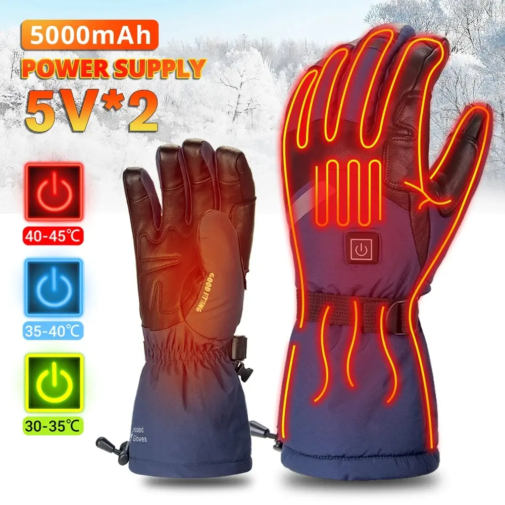 

Heated Gloves Eletric Thermal Heat Gloves Winter Warm Skiing Snowboarding Hunting Fishing Waterproof Heated Rechargeable Gloves