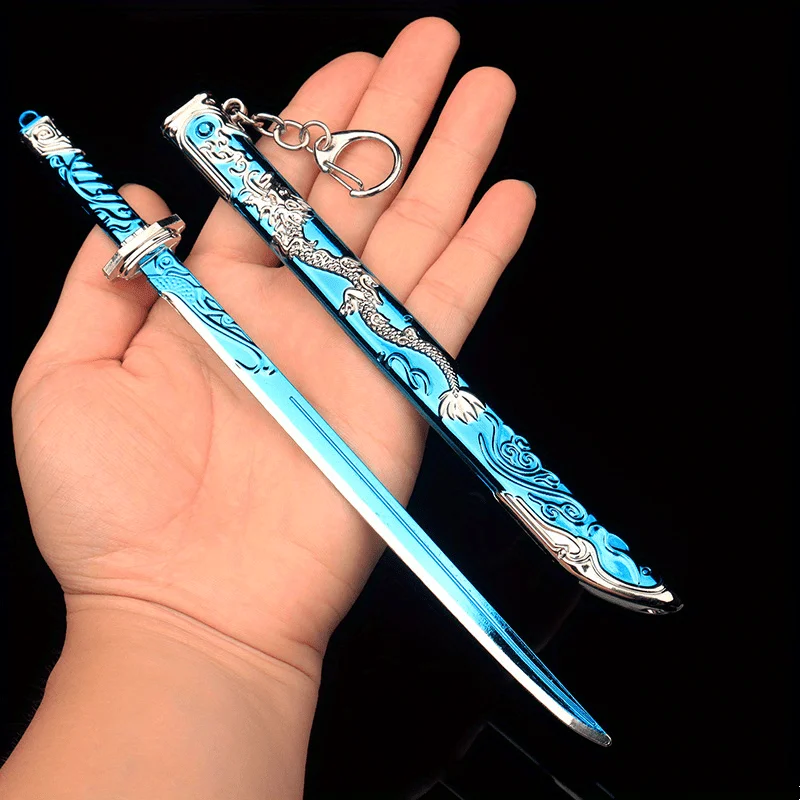 Alloy sword model sword model keychain five clawed golden dragon with sheath alloy model antique model imitation