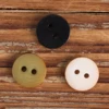 12pcs Flat Two Hole Shirt Buttons 11.5mm Sewing Accessories Green White Black Scorched Sides Design Fashion Button 1
