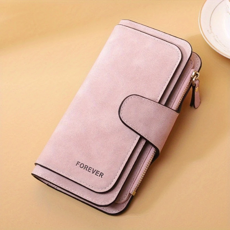 Frauen Brieftasche Matt Leder Lange Vintage Weibliche Kupplung Tasche Kreditkarte Halter Damen Zip Geldbörse Telefon Tasche Geld Clip – Detail 7