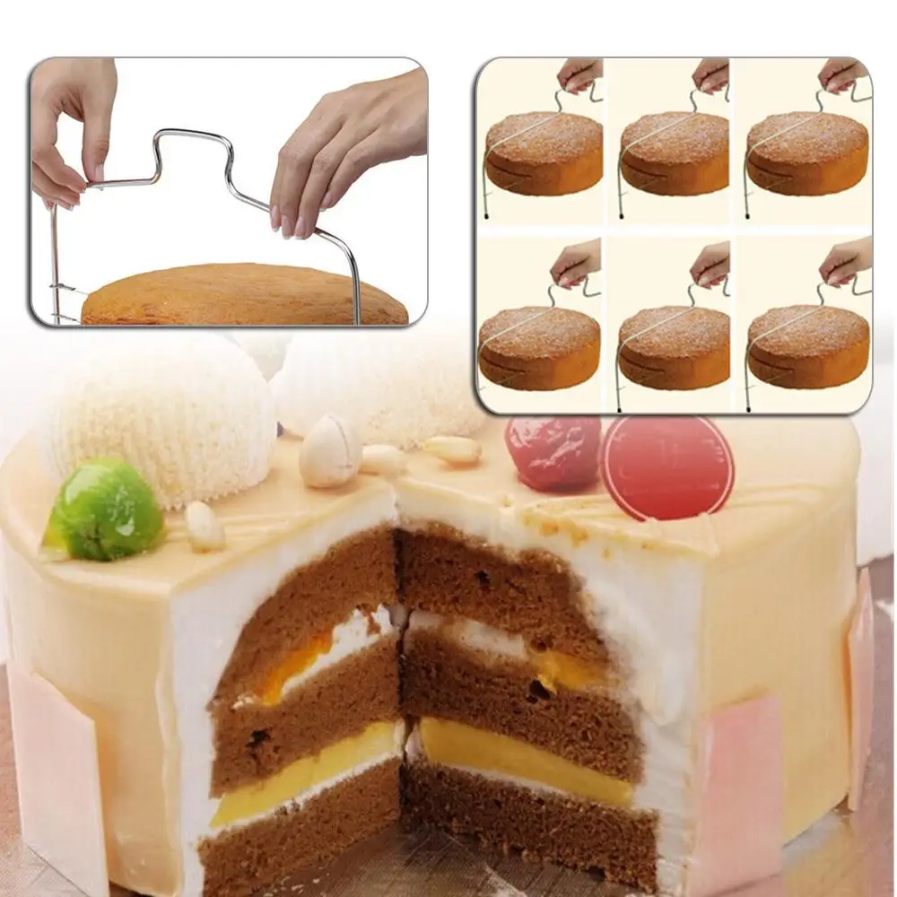 Cake Cutter Leveler Adjustable Double Slice Bread Cutter Durable Stainless Steel Cake Suitable Home Kitchen Baking Supplies