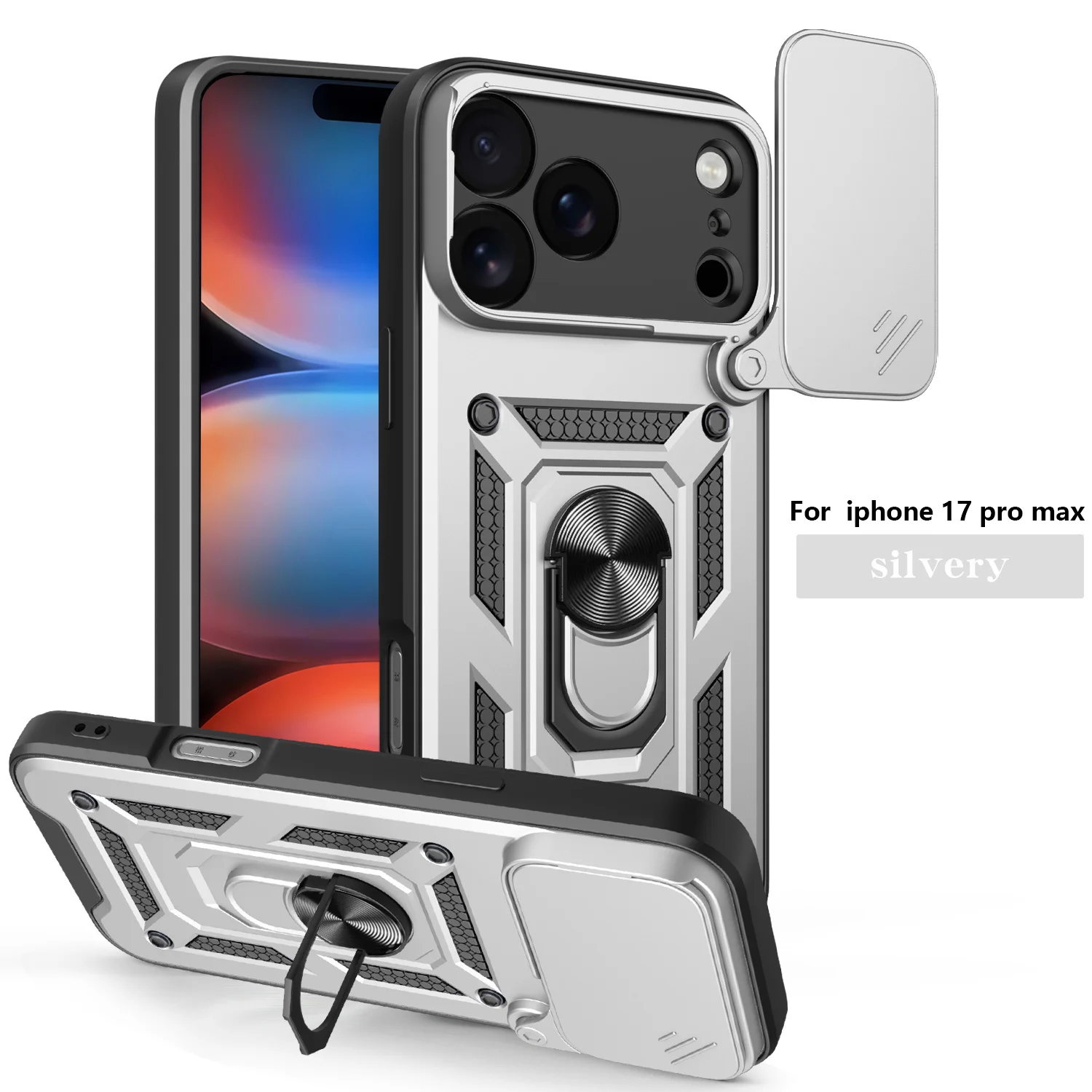 Luxurious Magnetic Holder Phone Case with Shockproof Armor Design