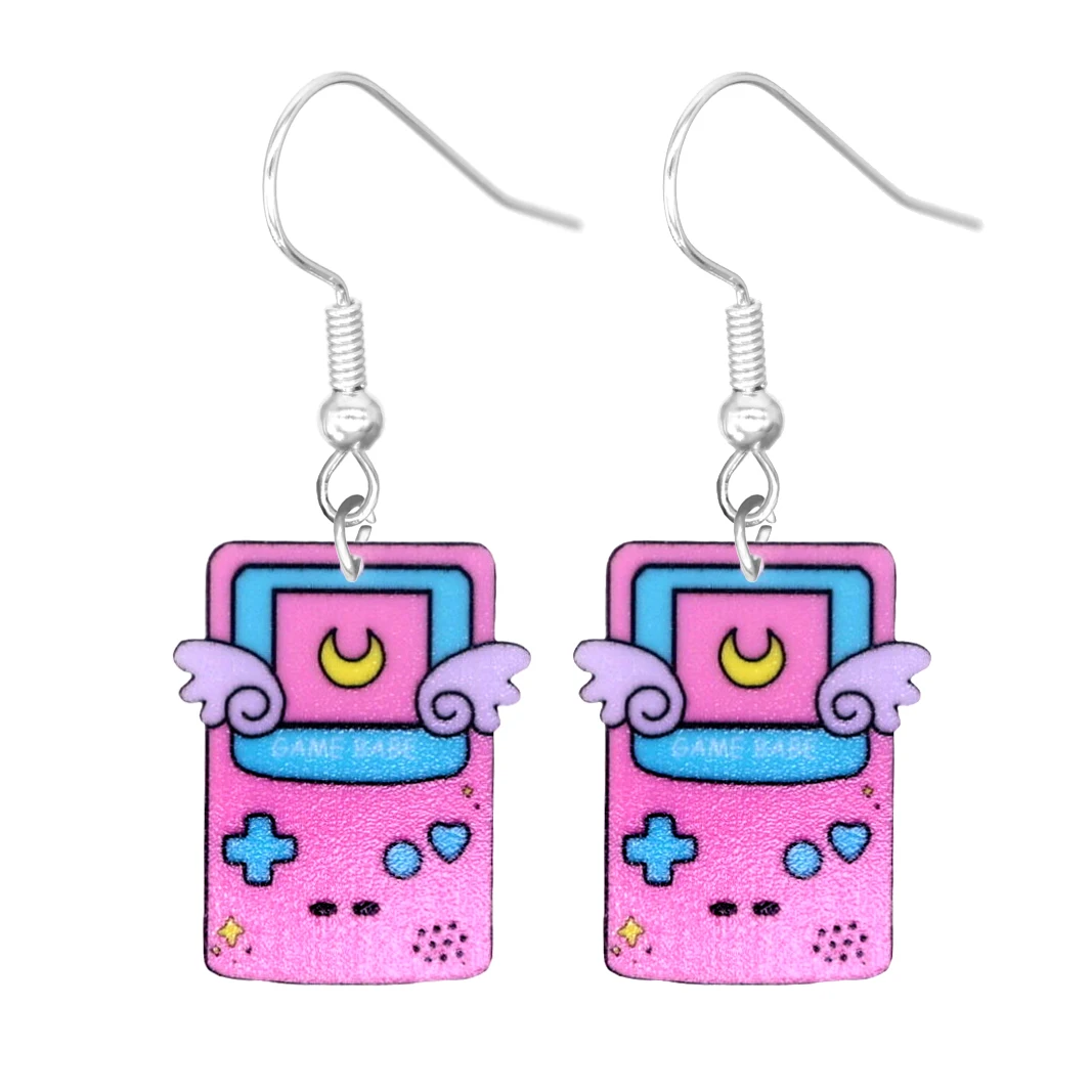 Set Lightening Game Console Bear Candy Disco BallHeart Design Dangle Earrings Cute Y2K Style Trendy Female Gift
