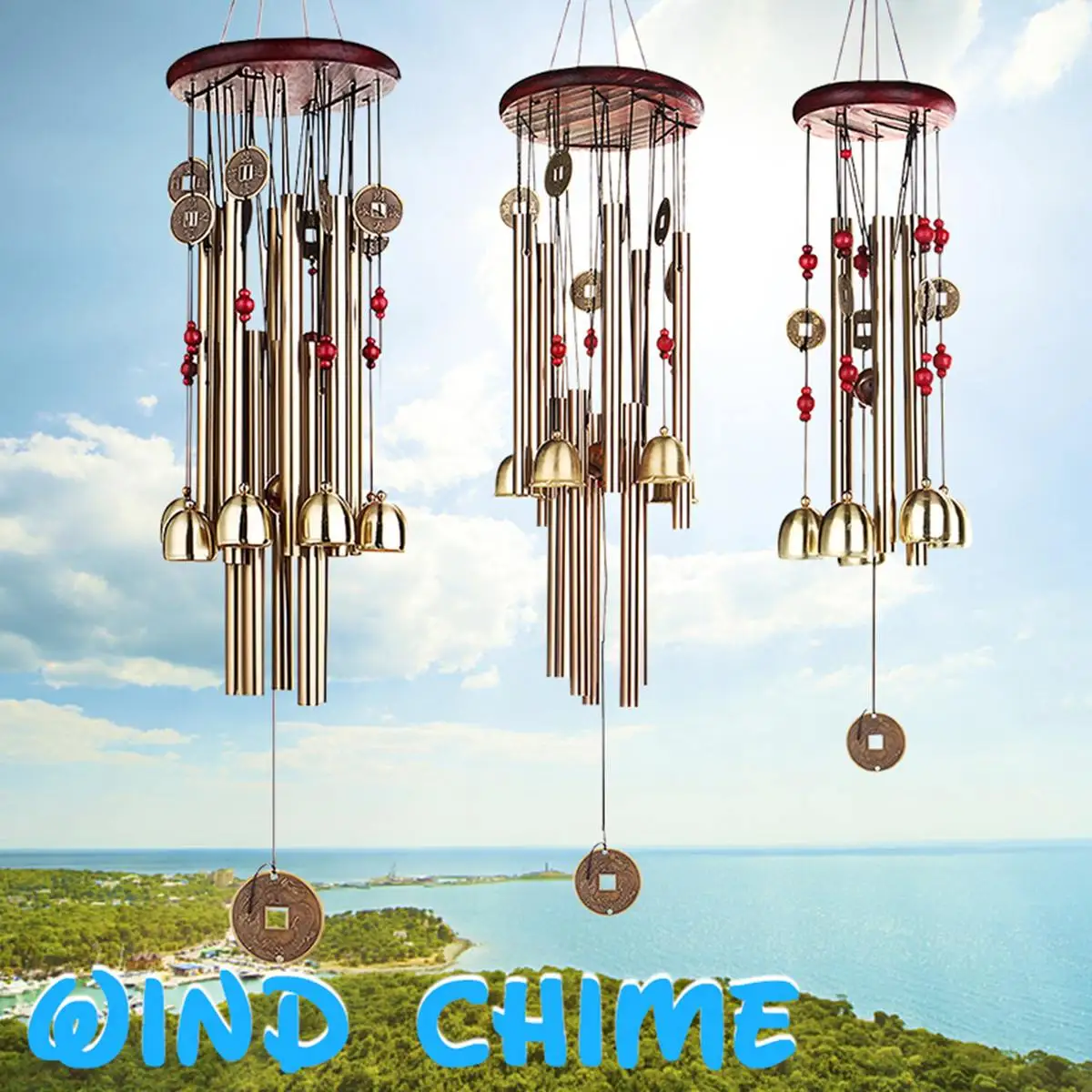 4/10/13 Tube Copper Wind Chimes for Chapel Bells Door Wall Hanging Home Garden Outdoor Decor