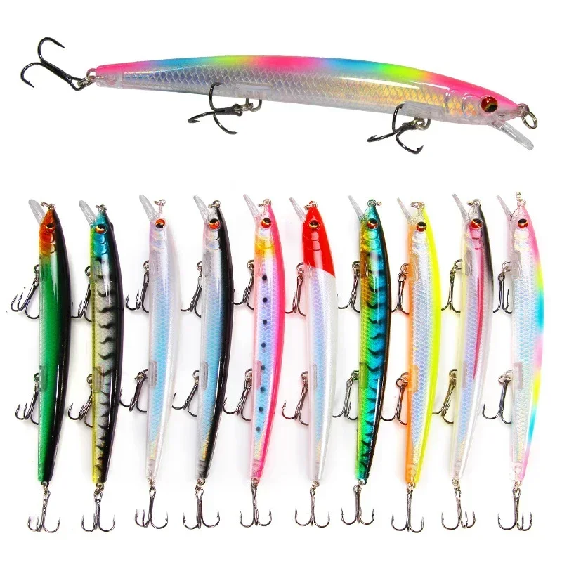 

13.5cm 15g Fishing Lures Laser Floating Minnow Bait Depth 0.5-1m Hard Wobbler 3D Eyes Artificial Baits Trout Pike Carp Fishing