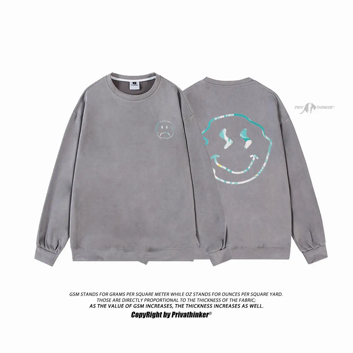 

New Design SMILE Graphic Sweatshirts Women Casual Round Neck Pullovers Streetwear Suede Unisex Oversized Hoodies Clothing