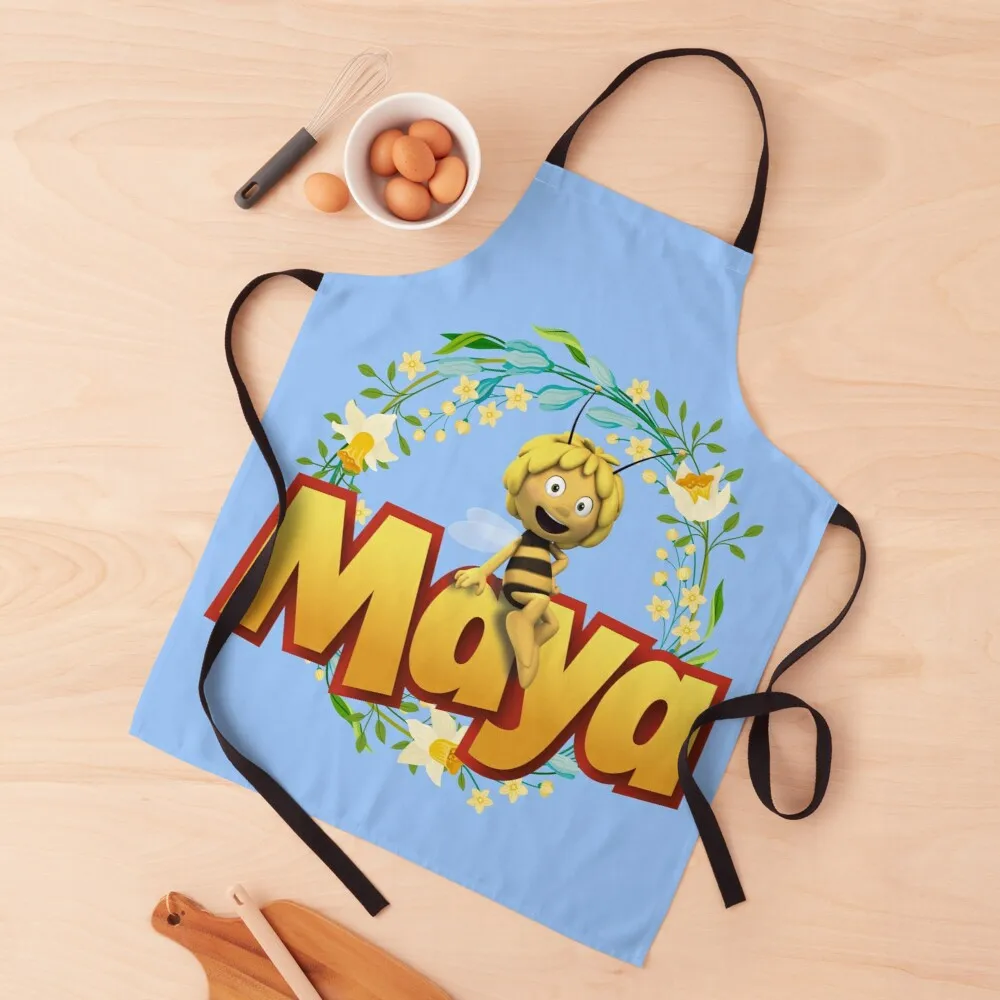 

Maya The Bee with Sign and Flowers Apron apron ladies