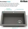 33-inch Drop In/Undermount Single Bowl Granite Kitchen Sink in Grey Product Dimensions	22"D x 33"W x 9.63"H 5
