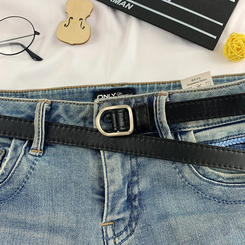 여성용 럭셔리 노홀 벨트, 허리띠 버클 핀 벨트, 청바지 장식, 얇은 PU 가죽 허리 스트랩, 패션 원피스