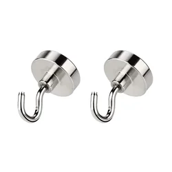 Heavy Duty Magnetic Hooks - Ultra - Strong Neodymium Hold for Versatile Use in Home, Kitchen, or Workplace (2PCS)