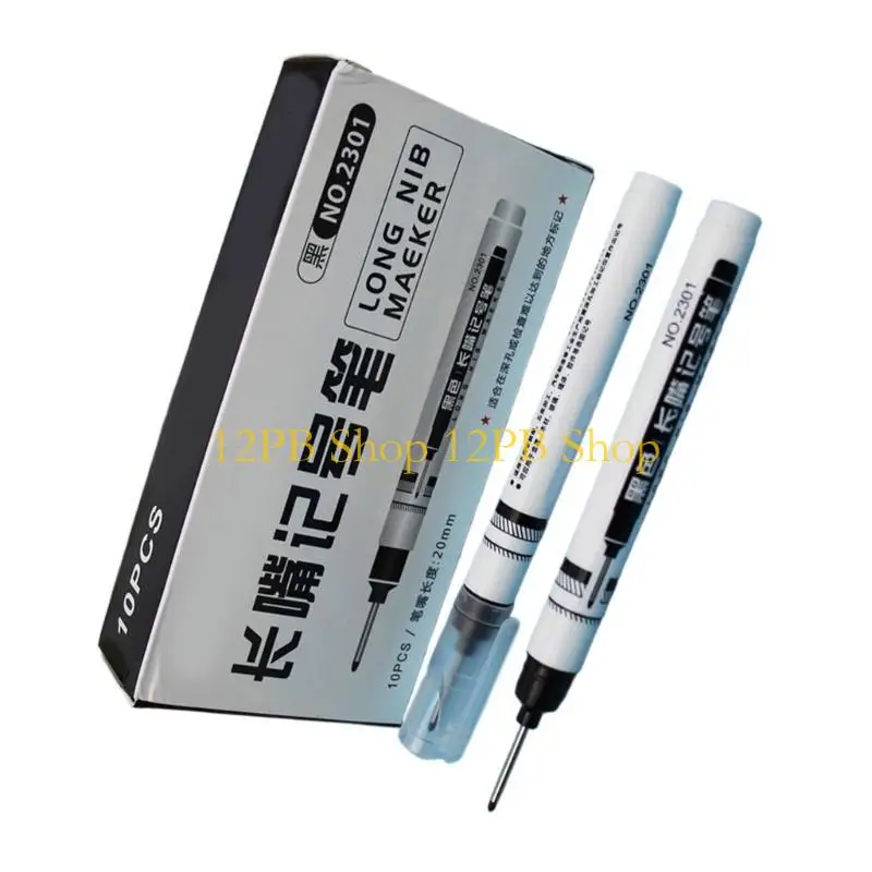 12PB 10Pcs 방수 깊은 도달 마커 20mm 깊은 구멍 마커 긴 팁 목수 마커 금속 나무에 대 한 목공 도구