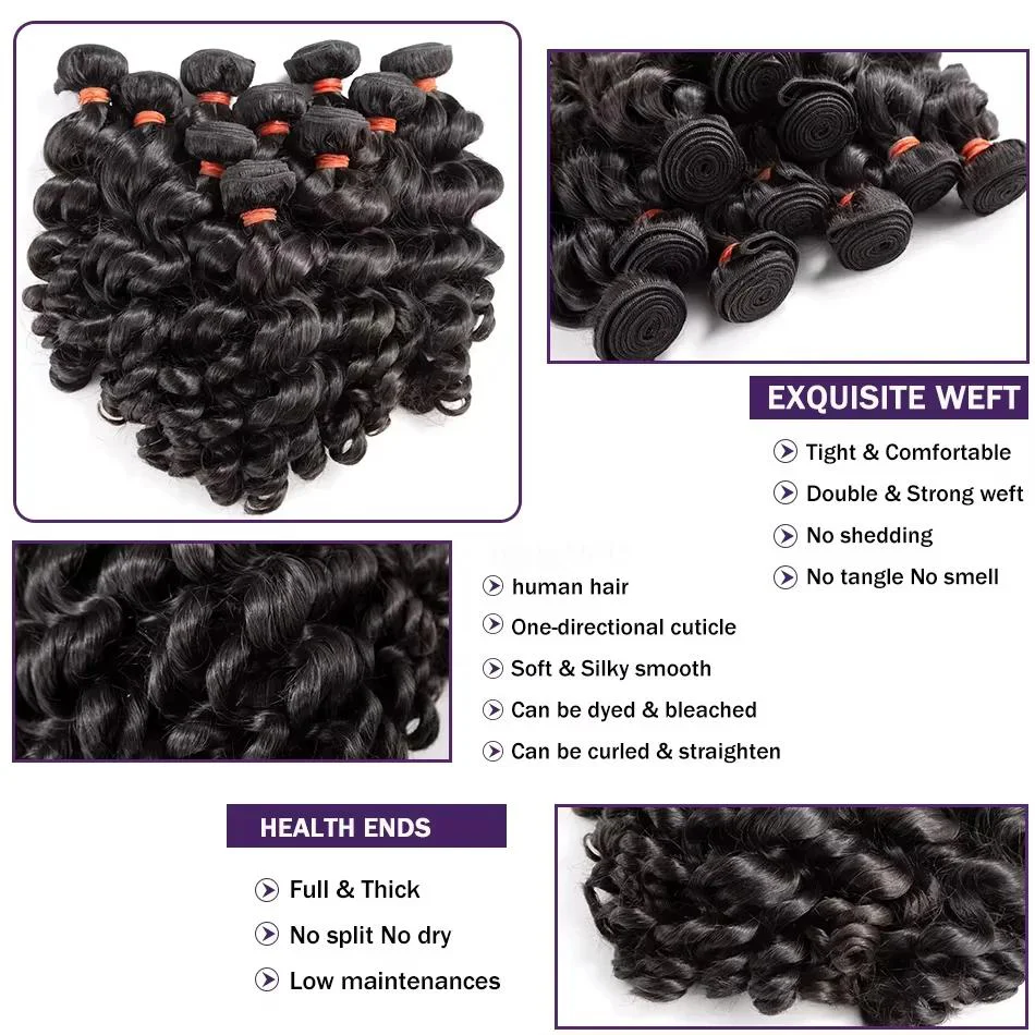 12 A Loose Wave Human Hair Bundle Peruvian Raw Virgin Hair 30 32 Inch Loose Deep Wave 3/4 Pcs Bundles Weave Hair Extensions 6
