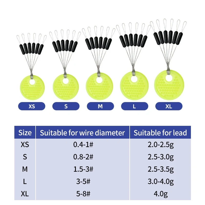 60pcs/10Group Carp Fishing Rubber Space Beans Carp Fly Fishing Float Silicon Oval Stopper Fishing Float Fishing Bobber