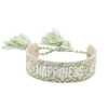 Boho tissé broderie amour poignet tricoté Bracelets d'enveloppement corde à la main tissage tressé glands ethnique femmes hommes bijoux
