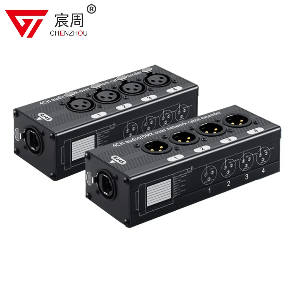 1 пара XLR аудио Ethernet удлинитель более Rj45 Cat6 до 330ft 4-Ch 3-контактный трансивер аудио XLR Мужской и Женский удлинитель передатчик