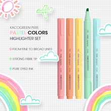 

Andstal KACO 5 colors/lot Macaroon Pastel Colors Highlighter Pen set Color school marker surligner Stationery for school office