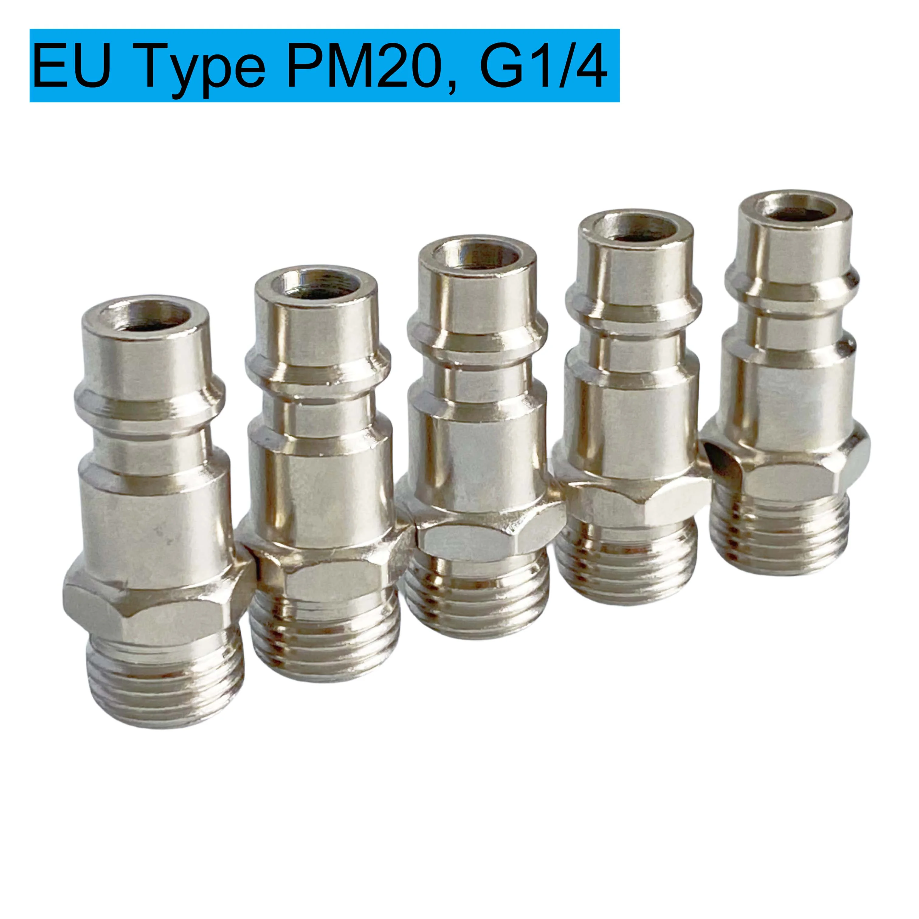 Pneumatic Fitting Connector 5Pcs European Standard EU Euro Type Quick Coupling for Air Compressor G1/4 BSP Male Thread