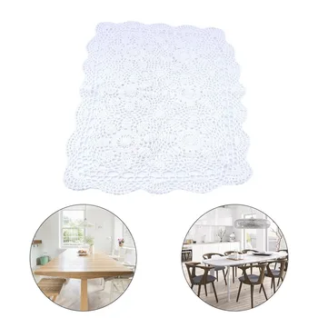 40x60cm Vintage Lace Tablecloth Rectangle Cotton Crochet Hollow Out Small  Table Cloth Kitchen Wedding Table Place Mat Decor