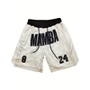 Men's Mamba #824 Premium Embroidery Basketball Shorts Breathable Mesh Drawstring Shorts Outdoor Sports and Fitness Casual Pants 2