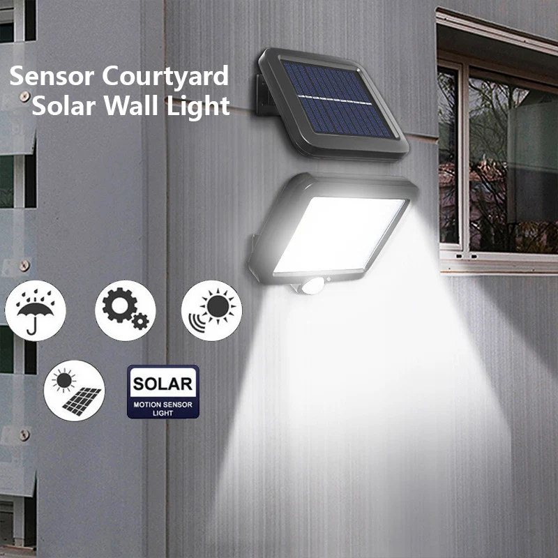 120COB Solar Street Light Motion Sensor Solar Light with 5m Extension Cord Indoor and Outdoor Lighting Wall Spotlight