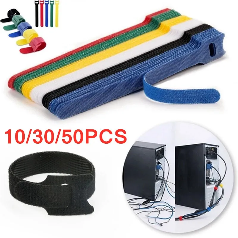10/30/50pcs Releasable Cable Organizer Ties Mouse Earphones Wire