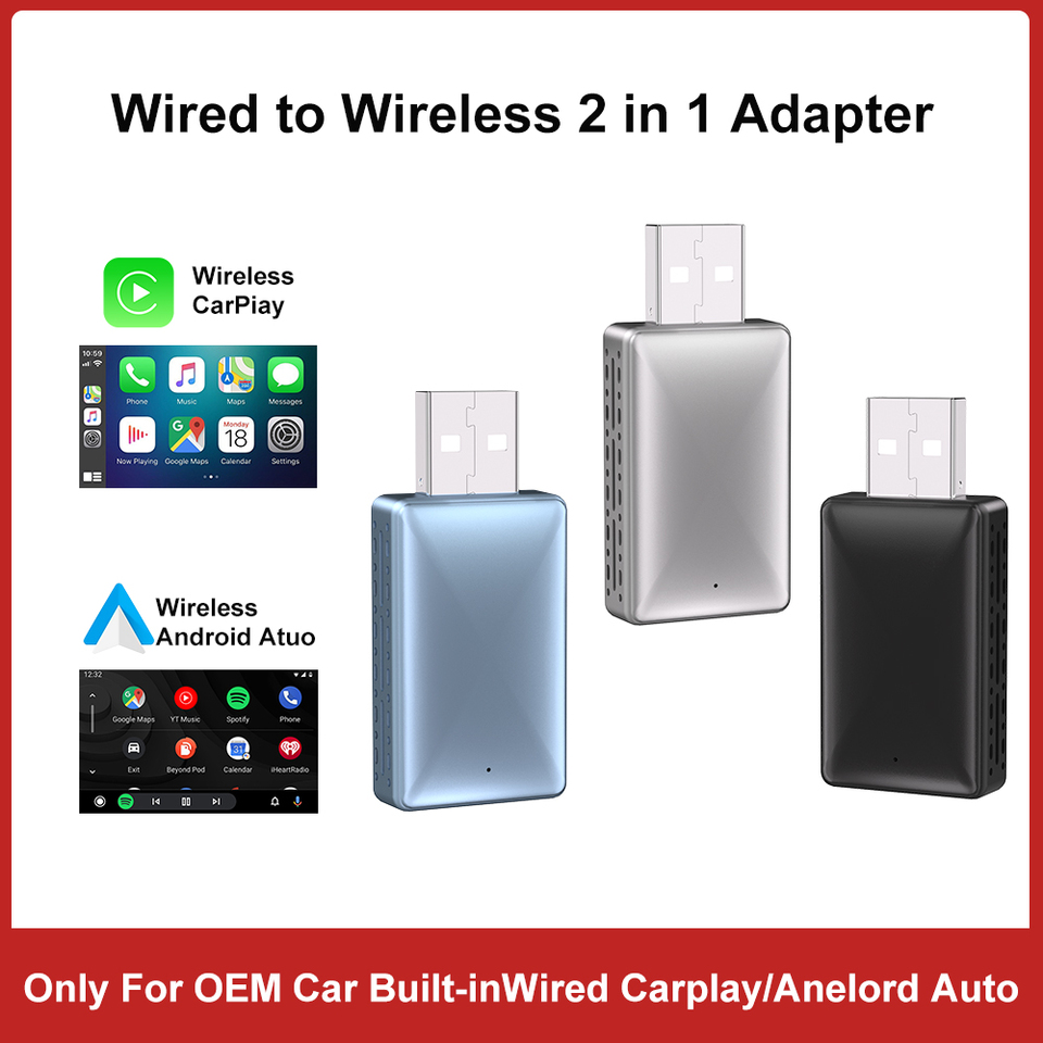 Original FLIXIVI Carplay Android Auto 2in1 CAR PLAY Wireless Carplay for Cars Plug and Play Wired To Wireless Smart Car Systems