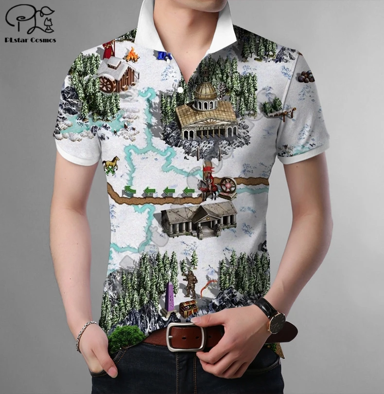PLstar Cosmos Heroes of Might & Magic 3D-gedrucktes Herren-Poloshirt, Sommermode, kurzärmelig, Spielekarte, Poloshirt POL-30 – Detail 14